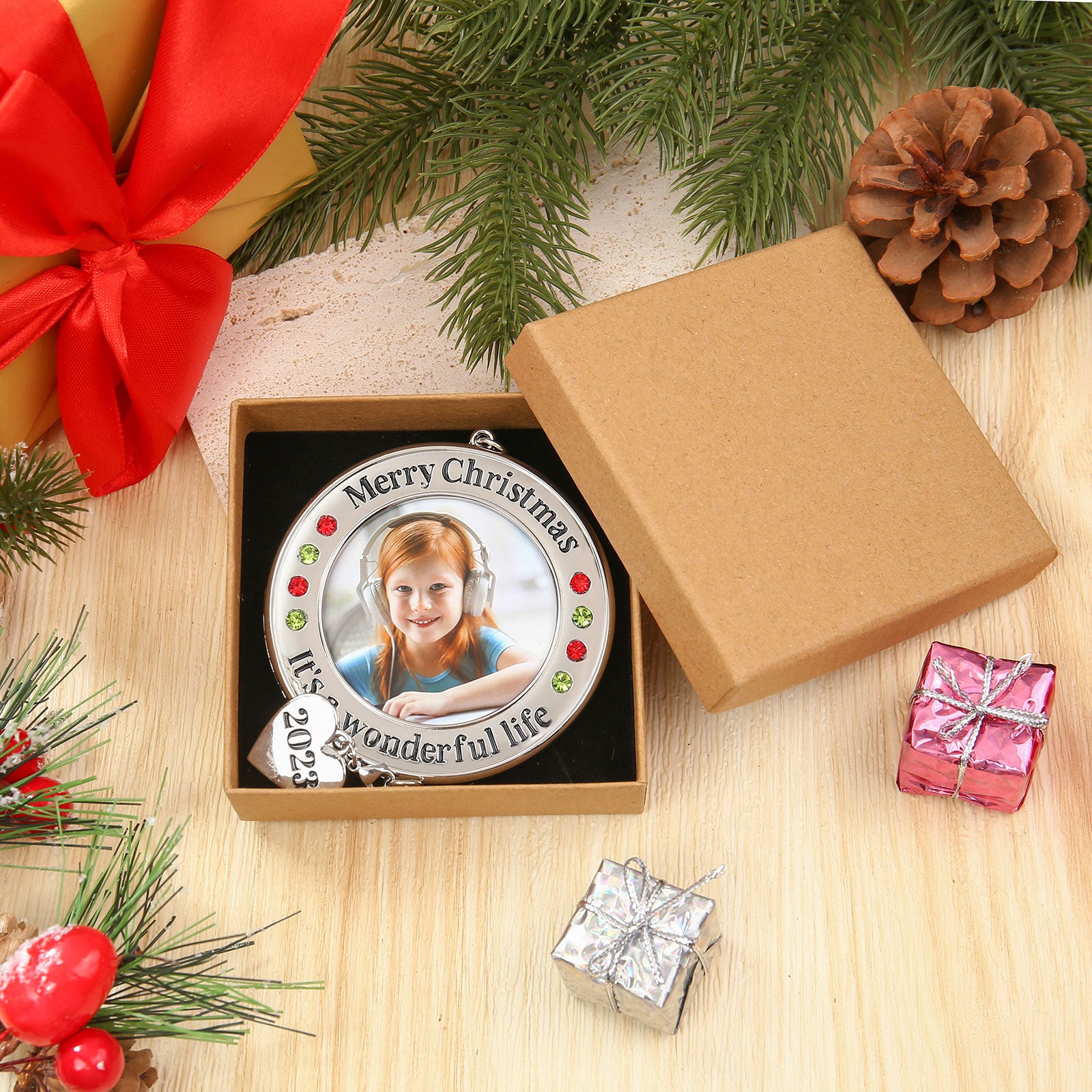 Personalised Christmas Photo Ornaments - handmade