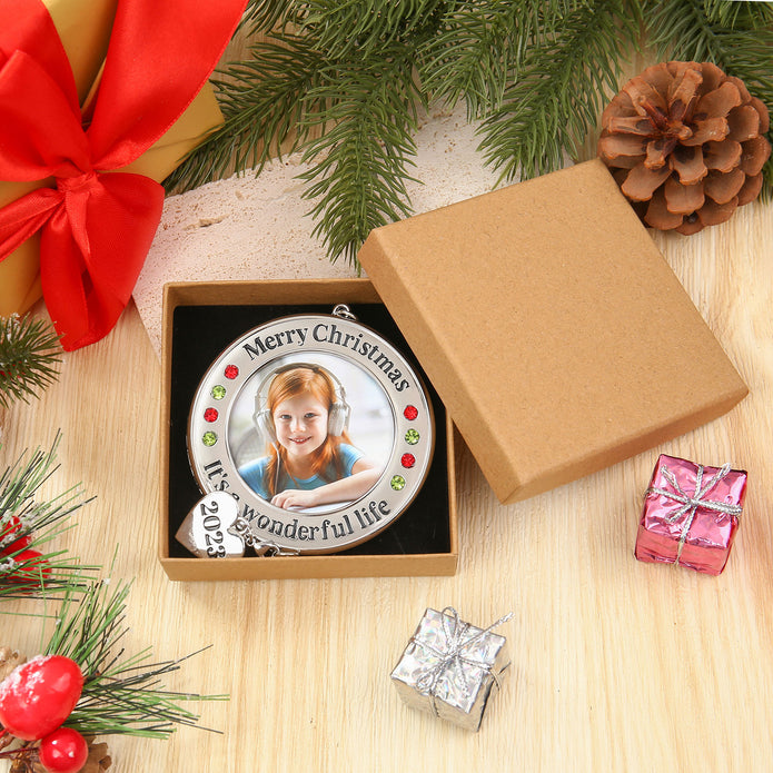 Personalised Christmas Photo Ornaments - handmade