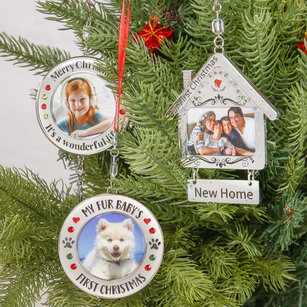 Personalised Christmas Photo Ornaments - handmade