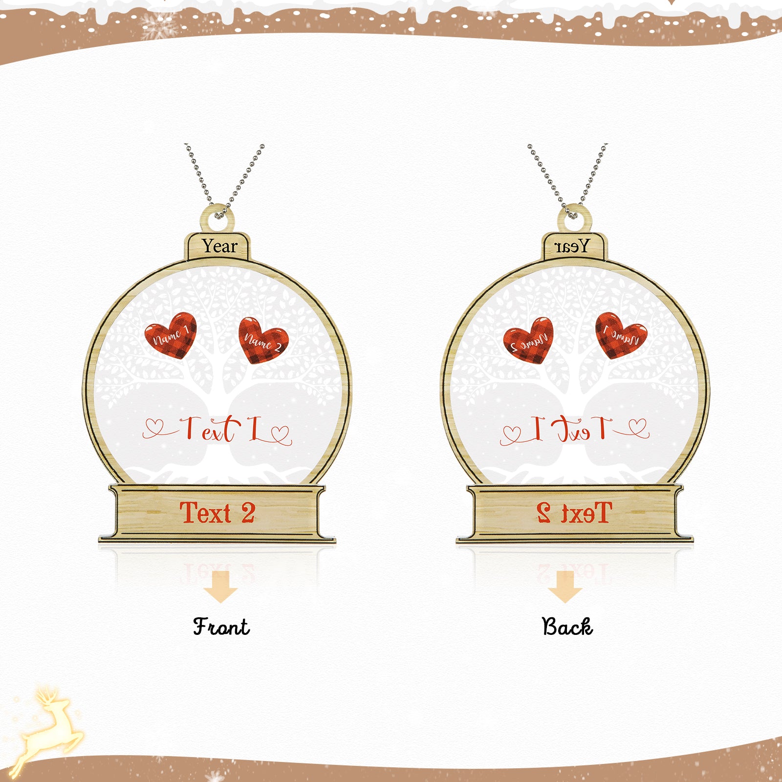 Personalised Acrylic Christmas Ornament - handmade