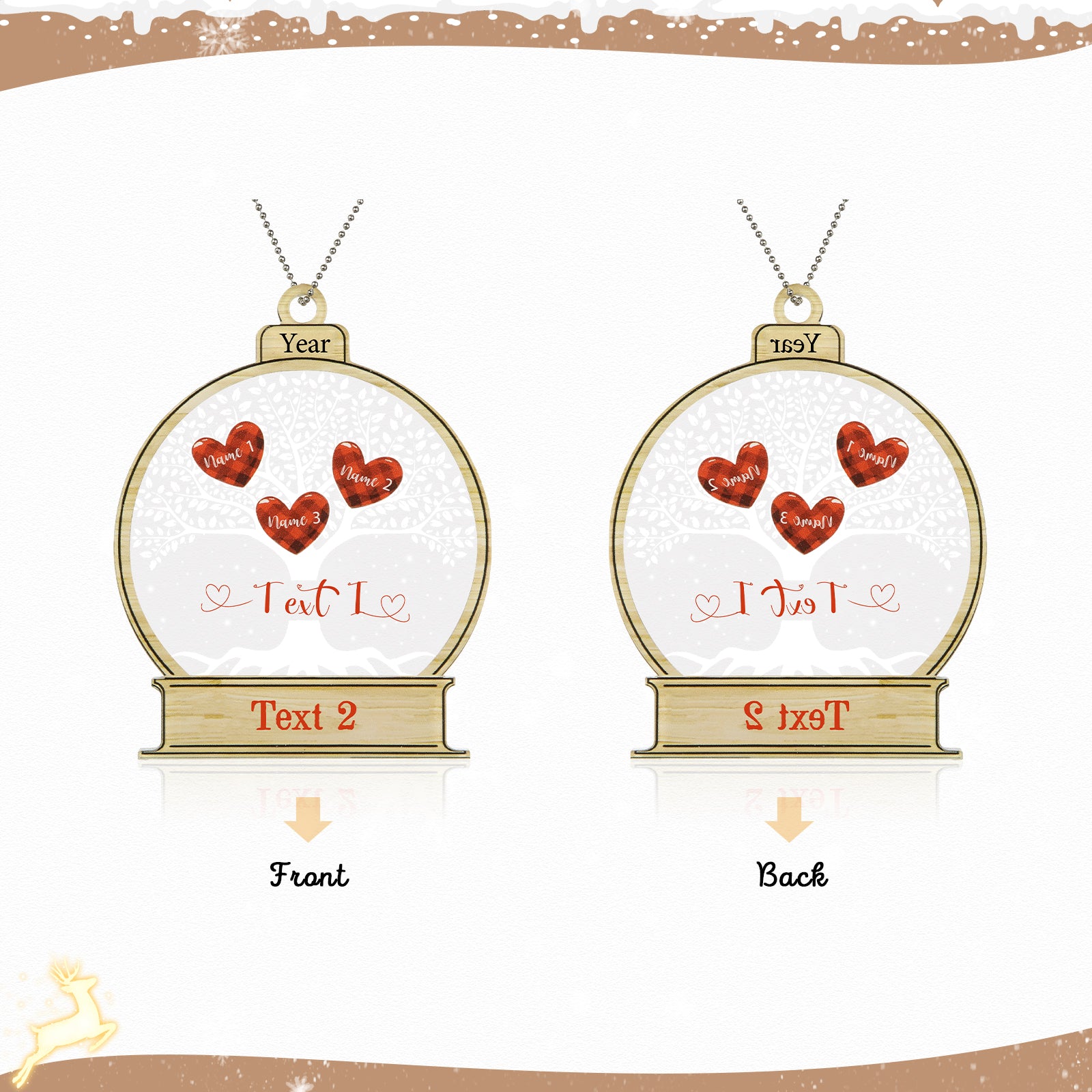 Personalised Acrylic Christmas Ornament - handmade