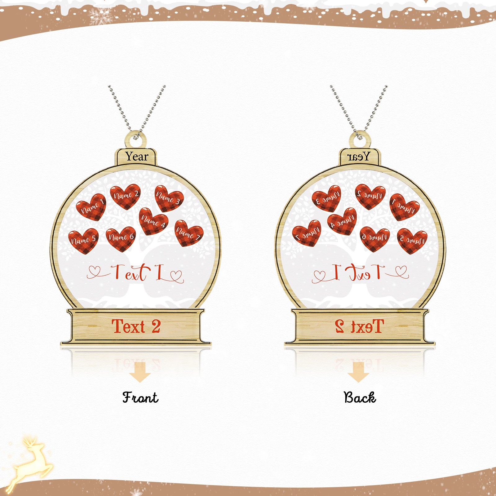 Personalised Acrylic Christmas Ornament - handmade