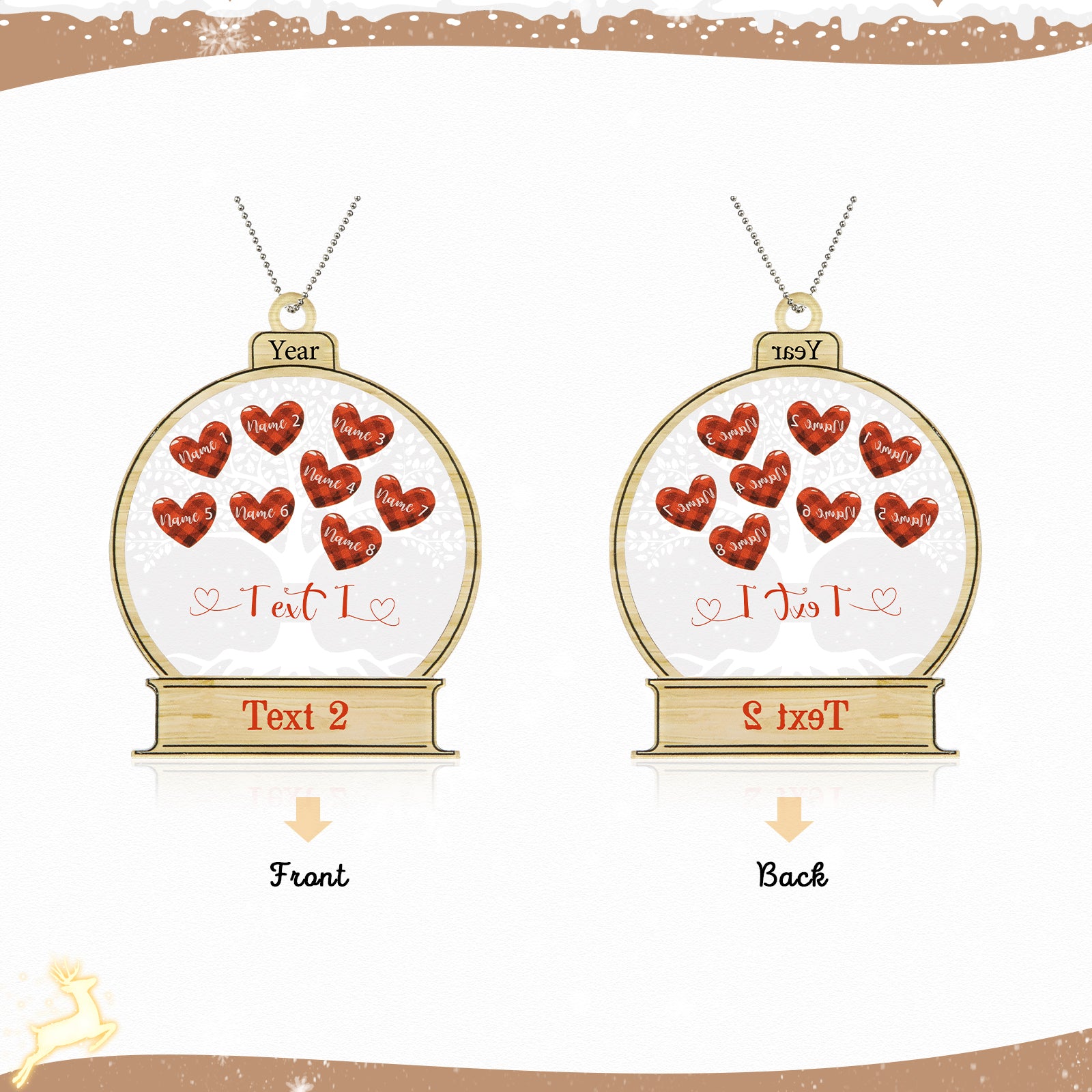 Personalised Acrylic Christmas Ornament - handmade