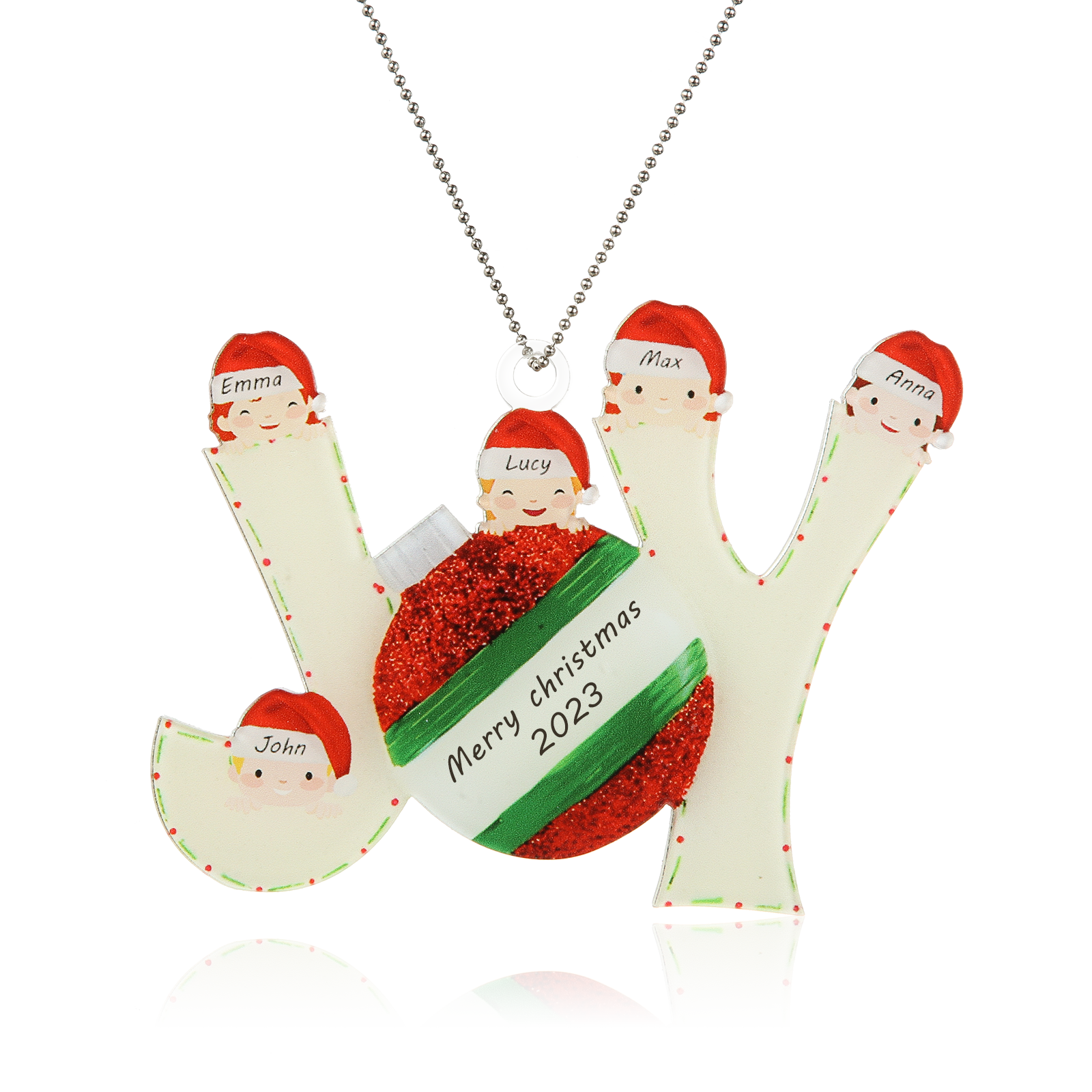 Personalised Acrylic Christmas Ornament - handmade