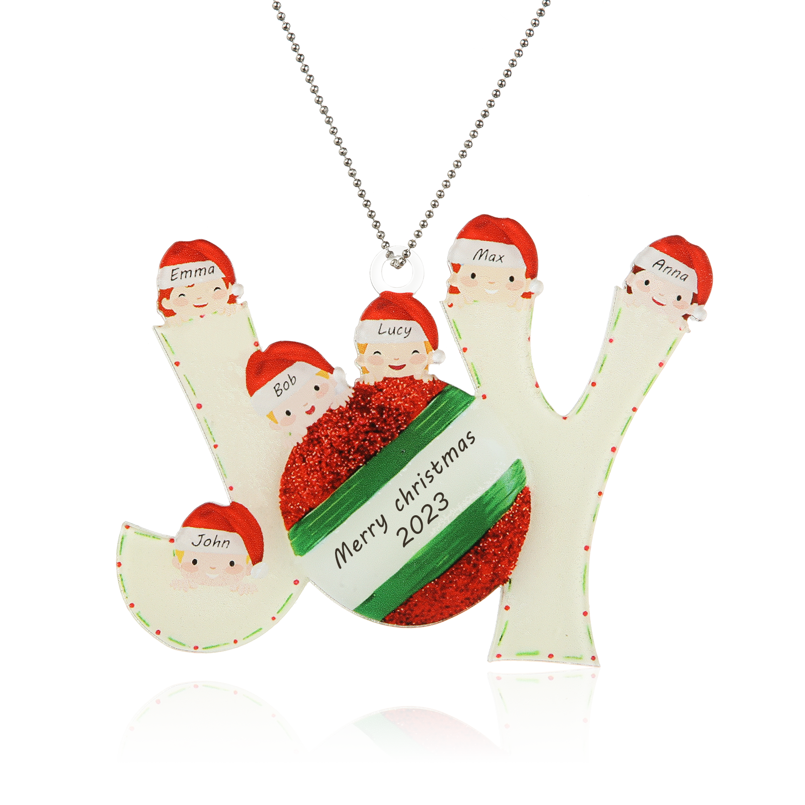 Personalised Acrylic Christmas Ornament - handmade