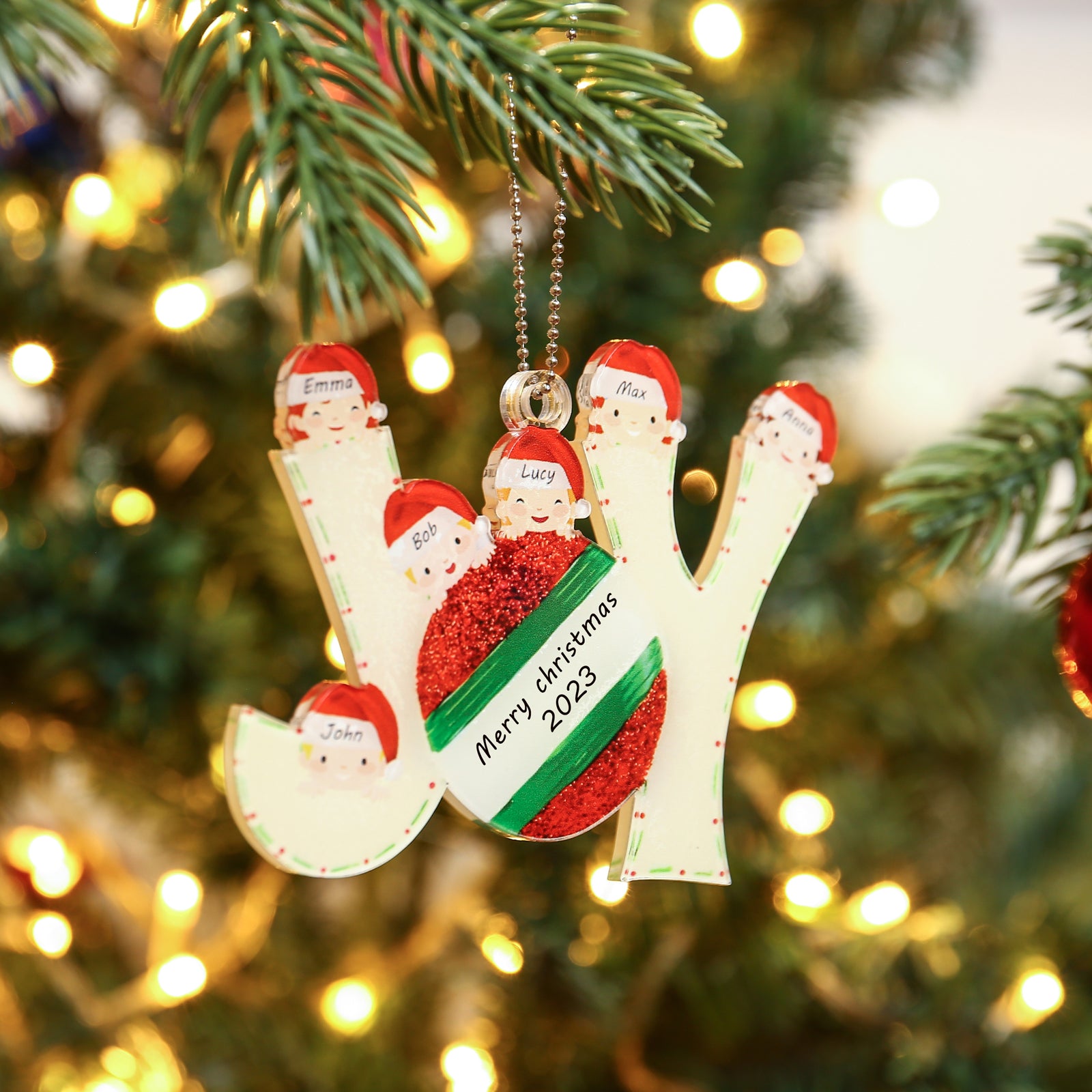 Personalised Acrylic Christmas Ornament - handmade