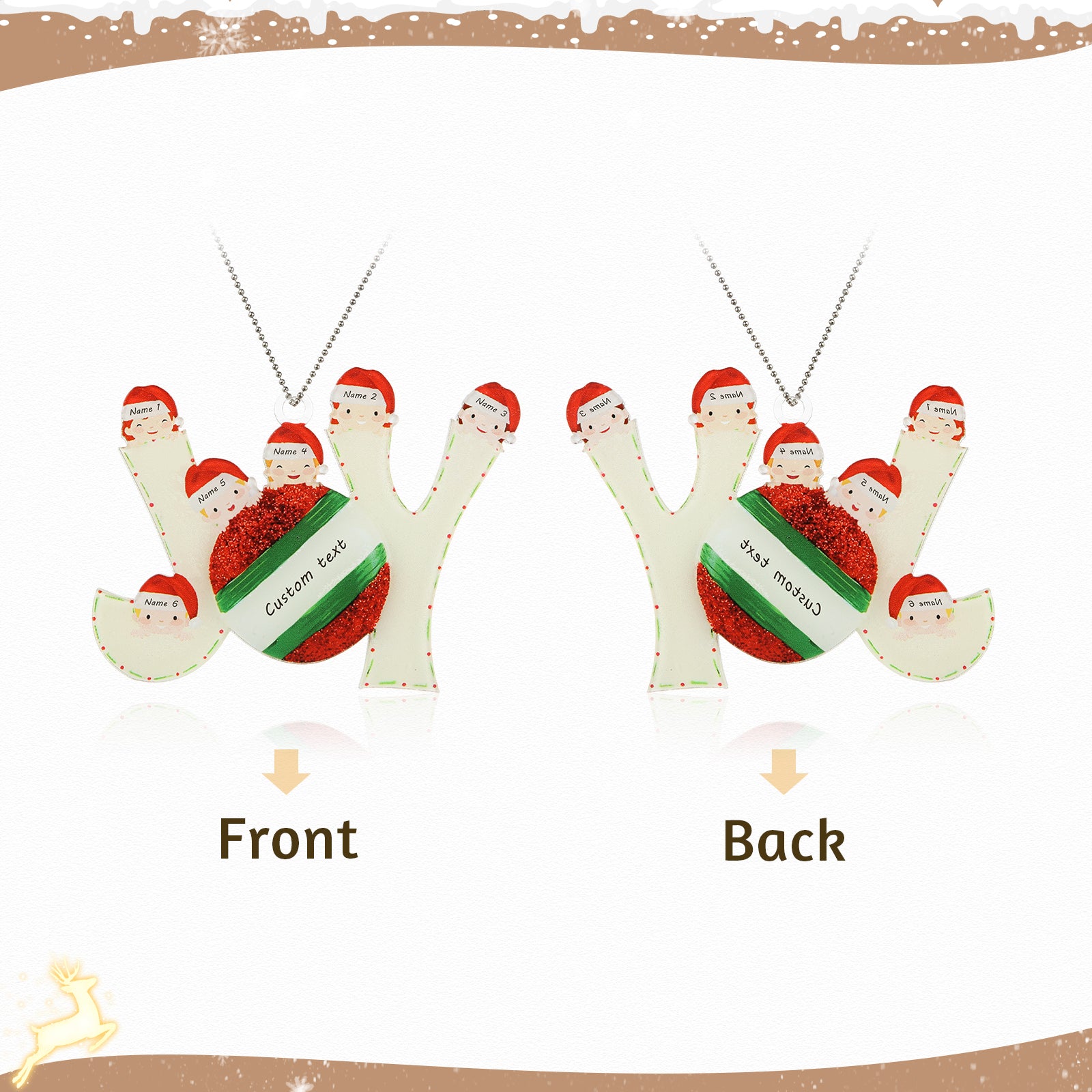 Personalised Acrylic Christmas Ornament - handmade