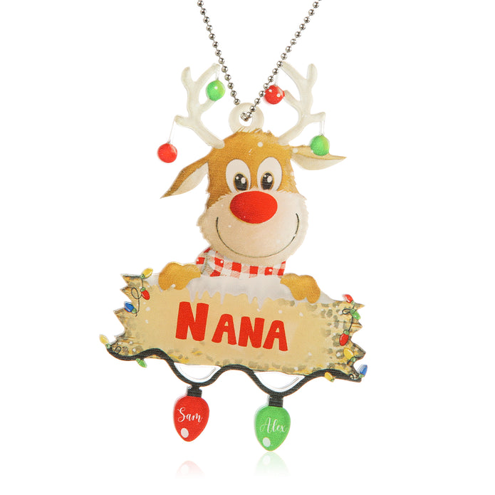 Personalised Deer Acrylic Christmas Ornament - handmade