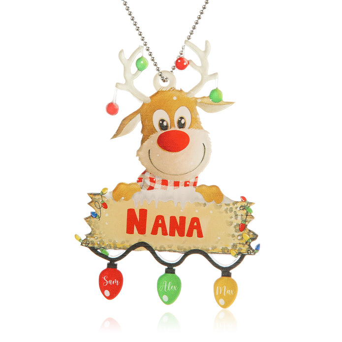 Personalised Deer Acrylic Christmas Ornament - handmade