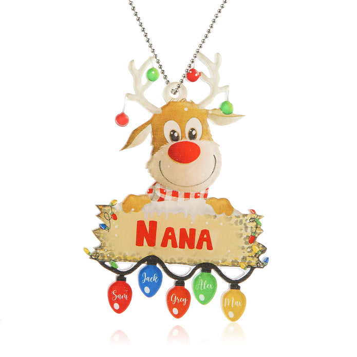 Personalised Deer Acrylic Christmas Ornament - handmade