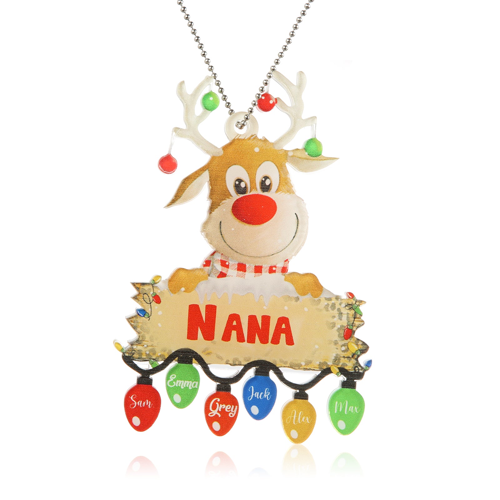 Personalised Deer Acrylic Christmas Ornament - handmade