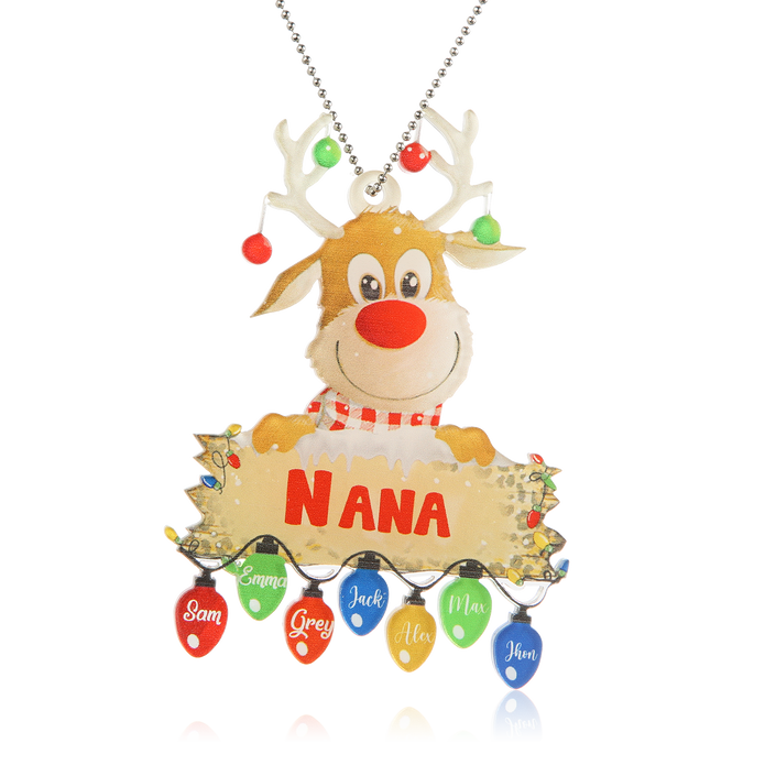 Personalised Deer Acrylic Christmas Ornament - handmade