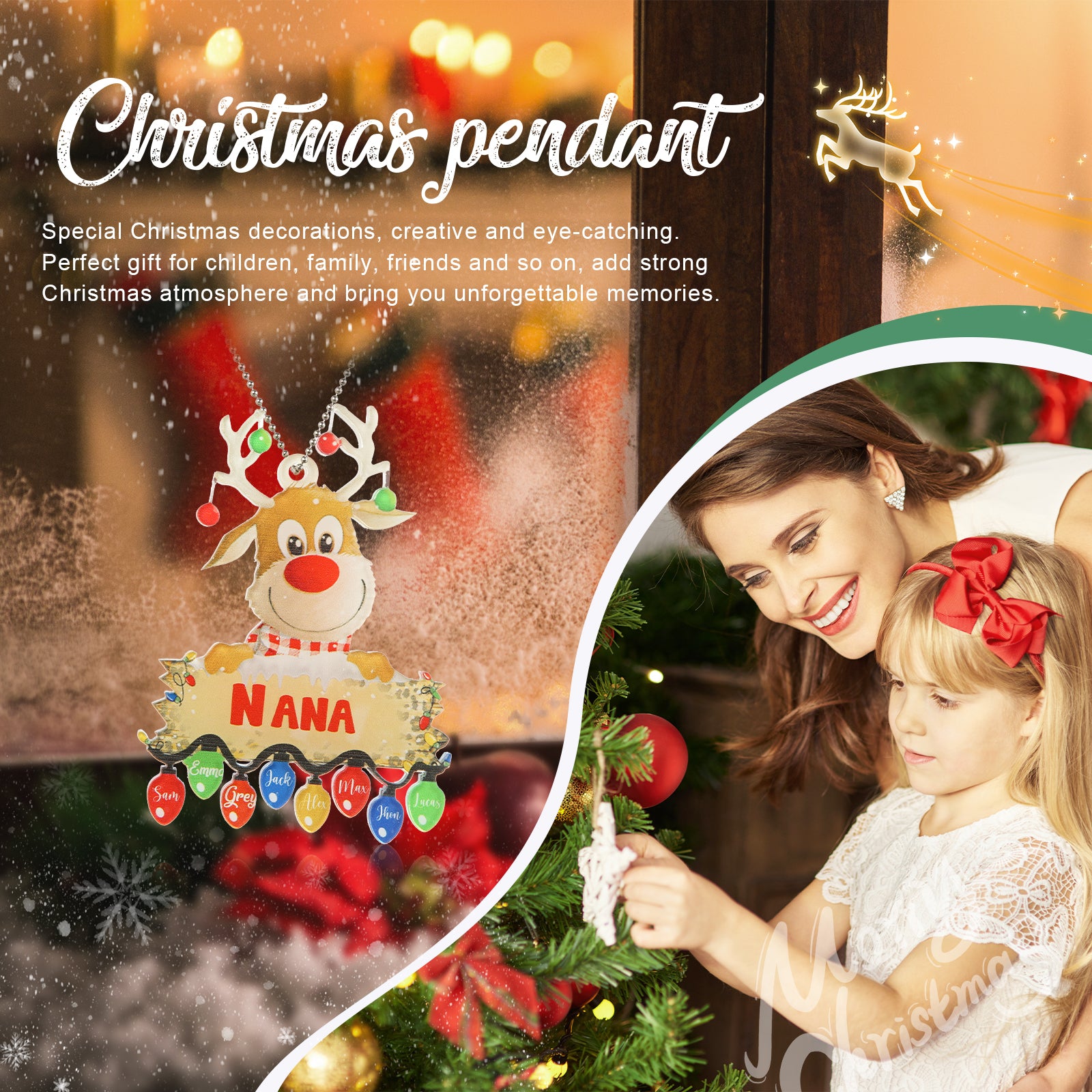 Personalised Deer Acrylic Christmas Ornament - handmade