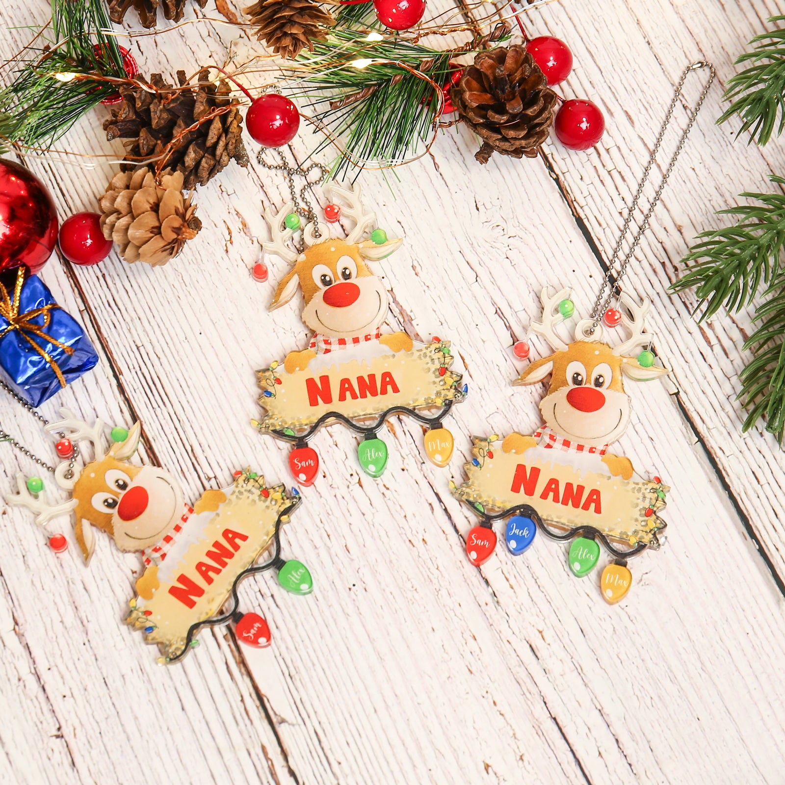 Personalised Deer Acrylic Christmas Ornament - handmade