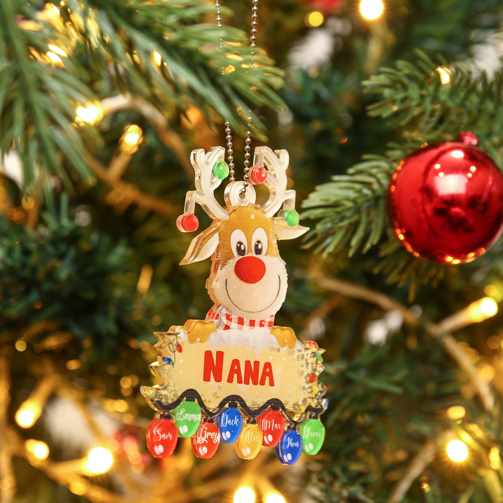 Personalised Deer Acrylic Christmas Ornament - handmade