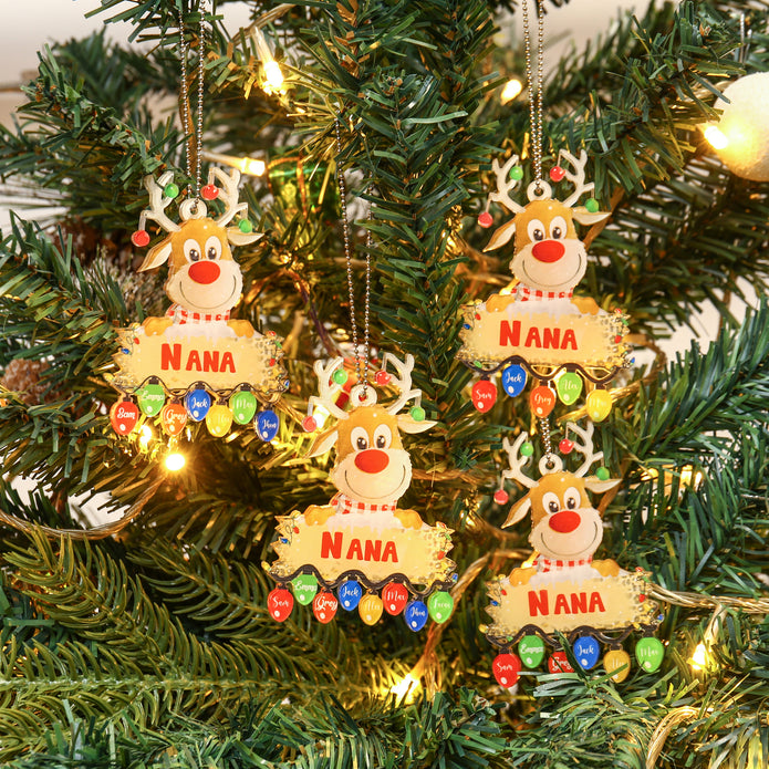 Personalised Deer Acrylic Christmas Ornament - handmade