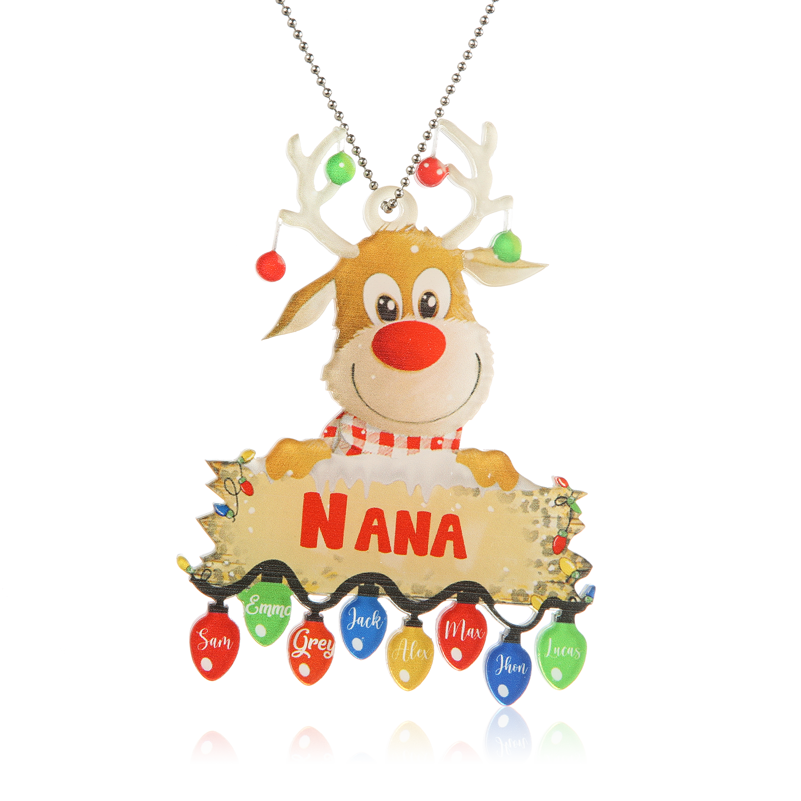 Personalised Deer Acrylic Christmas Ornament - handmade