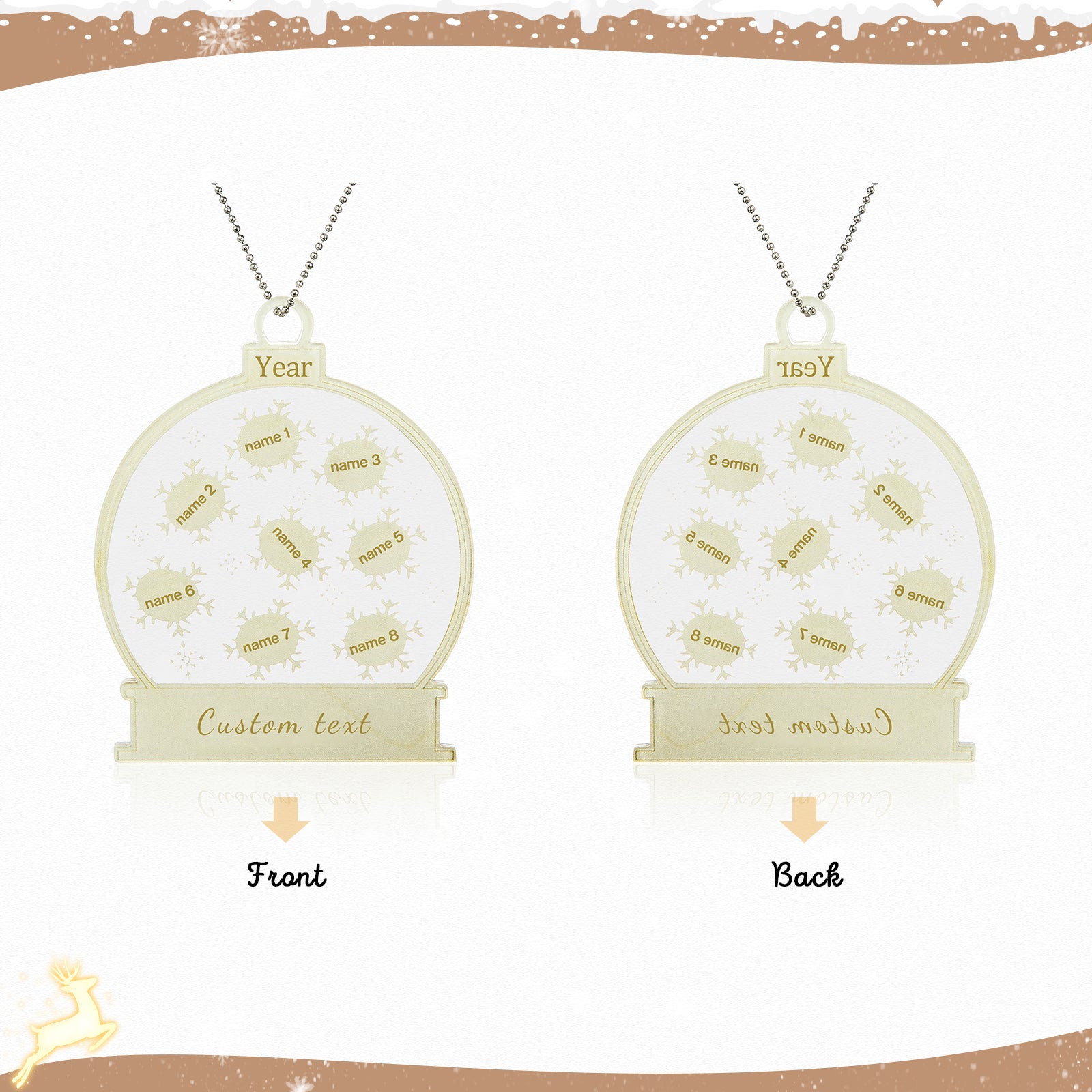 Personalised Acrylic Christmas Ornament - handmade