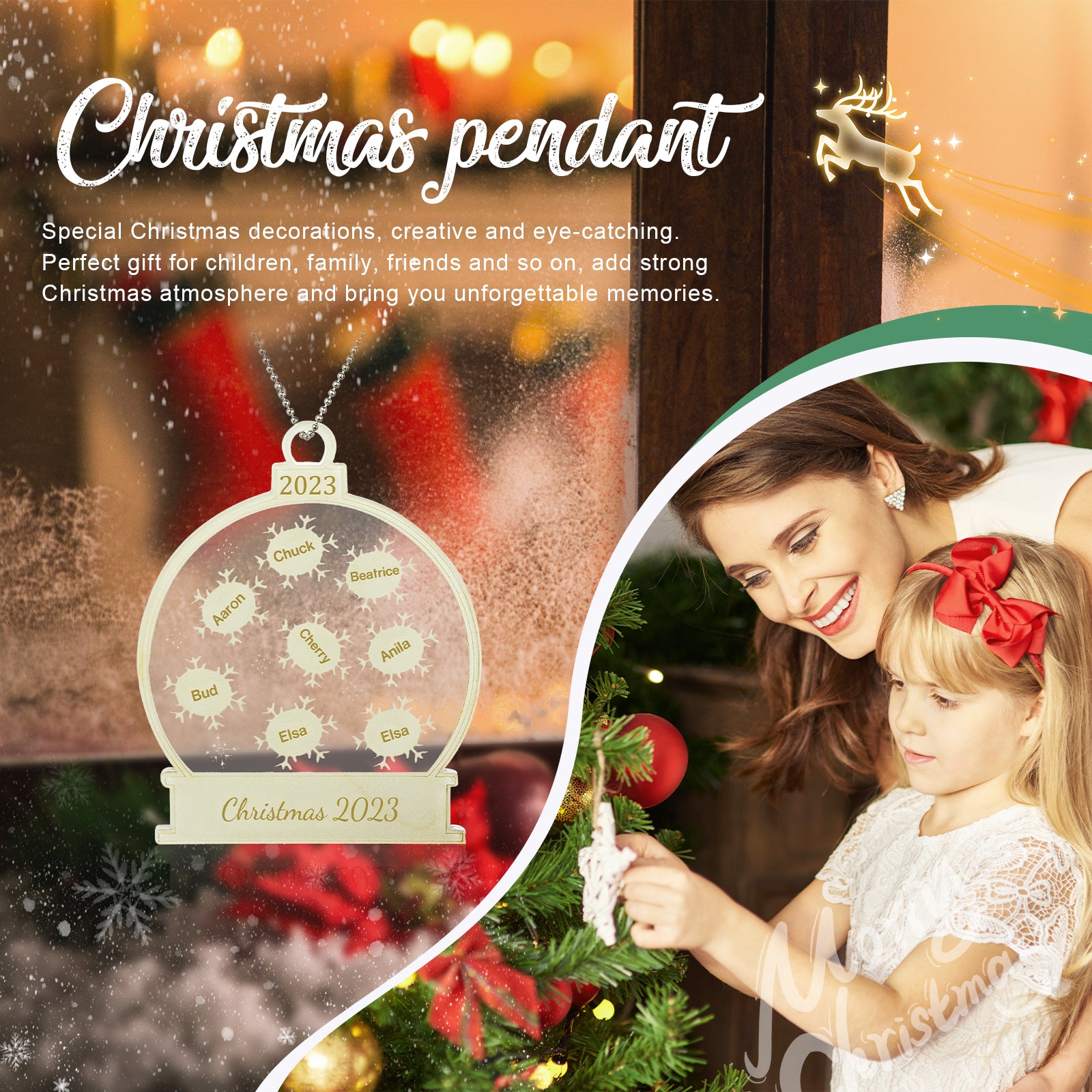 Personalised Acrylic Christmas Ornament - handmade