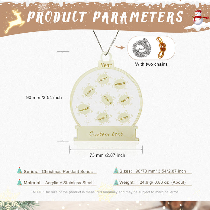 Personalised Acrylic Christmas Ornament - handmade