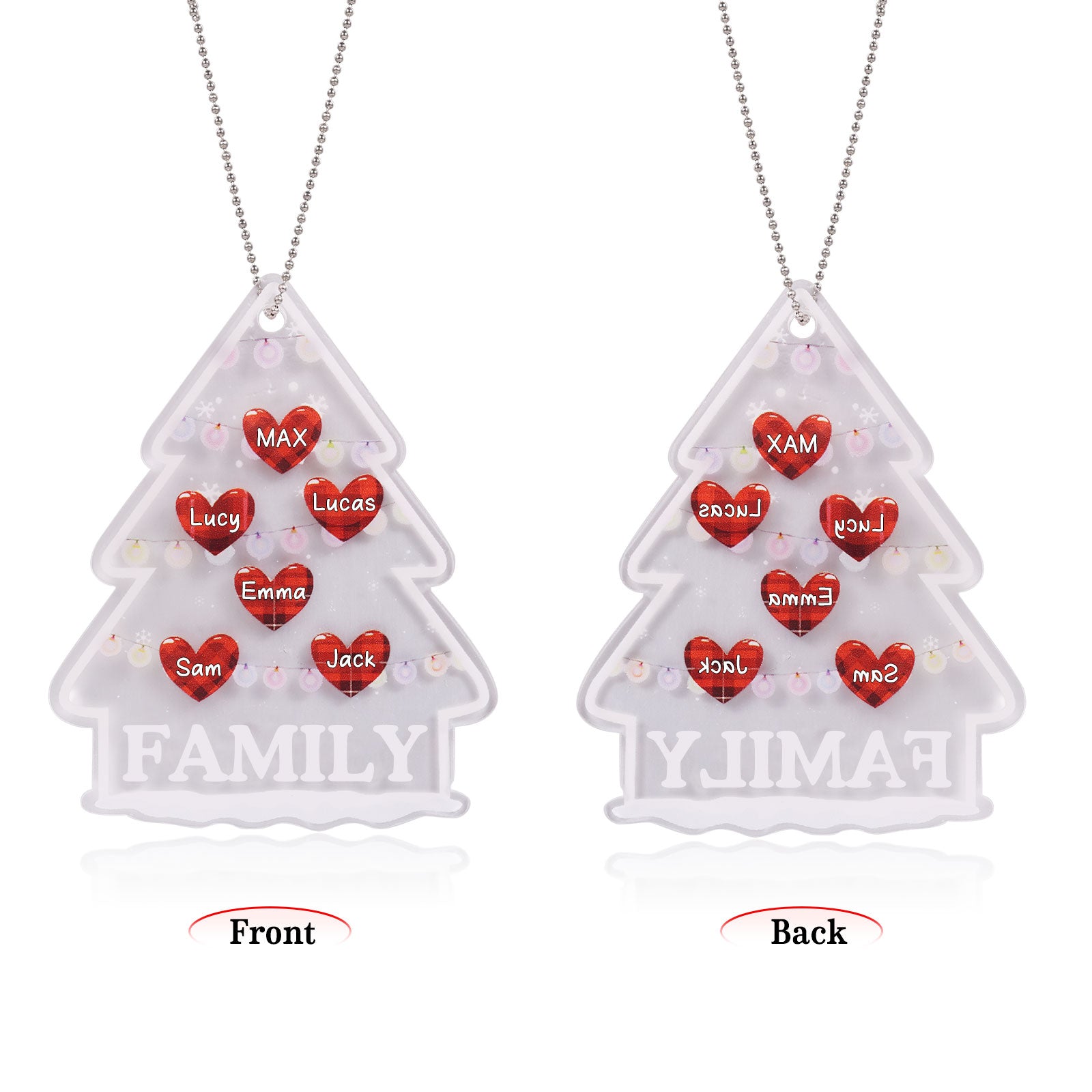 Personalised Heart Christmas Tree Ornament - handmade