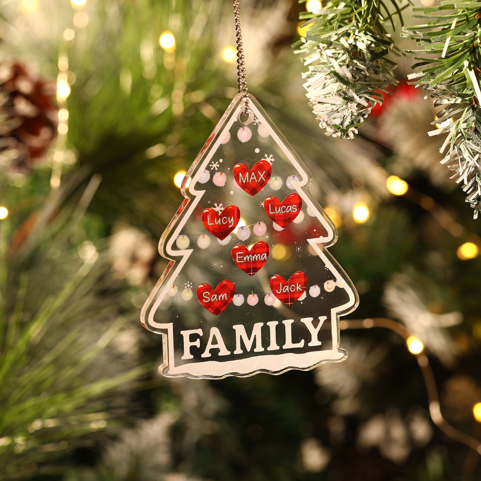 Personalised Heart Christmas Tree Ornament - handmade