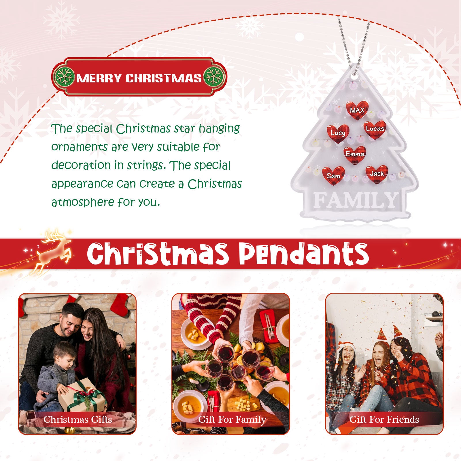 Personalised Heart Christmas Tree Ornament - handmade