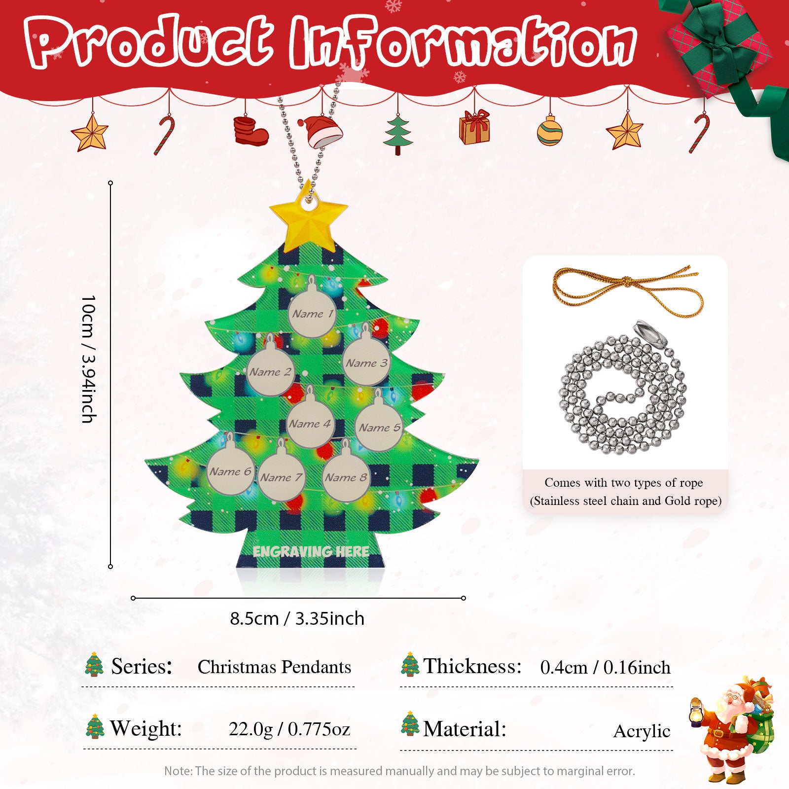 Personalised Christmas Tree Ornament - handmade