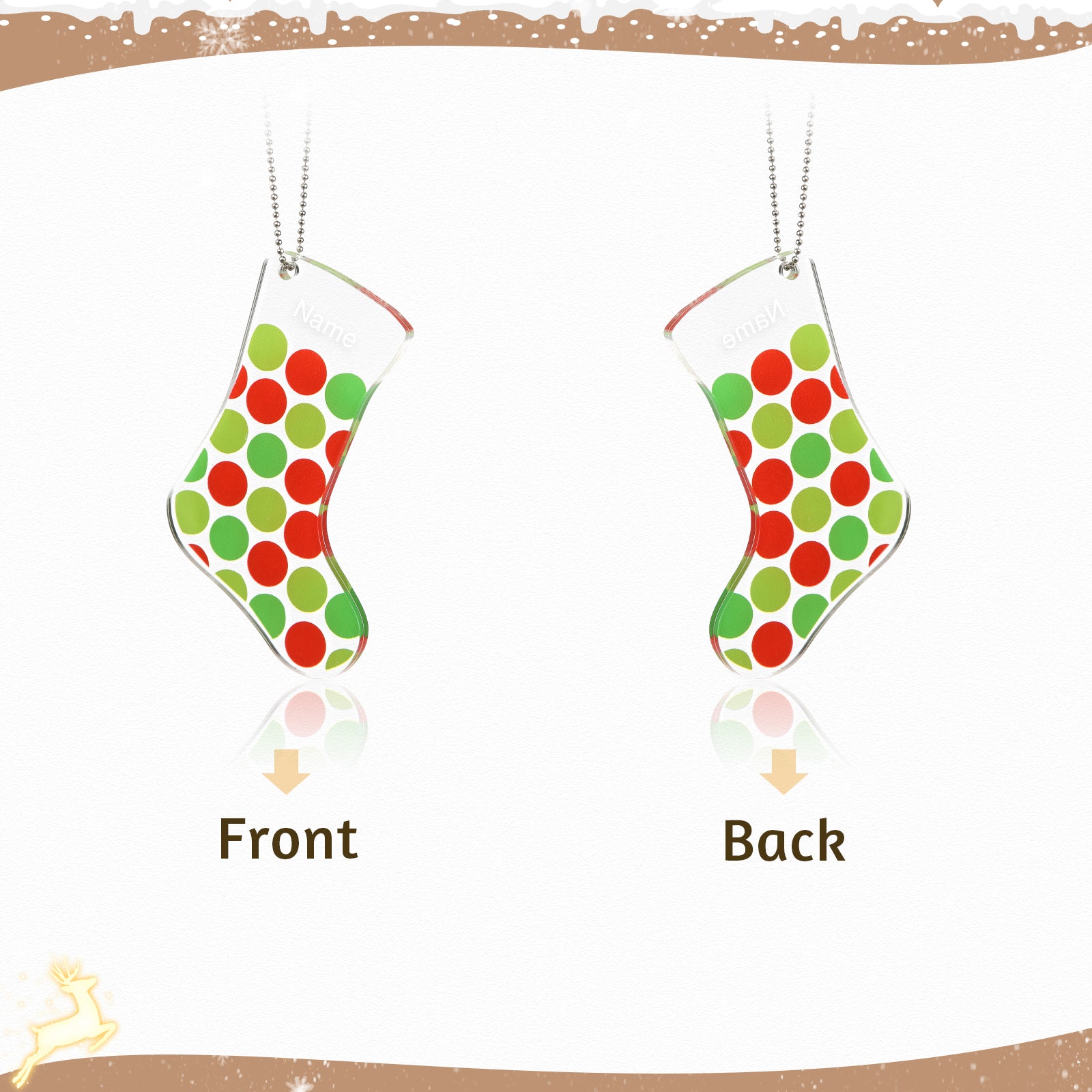 Personalised Sock Christmas Ornament - handmade