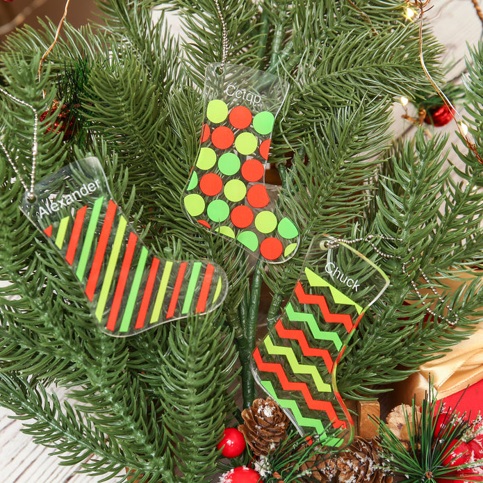 Personalised Sock Christmas Ornament - handmade