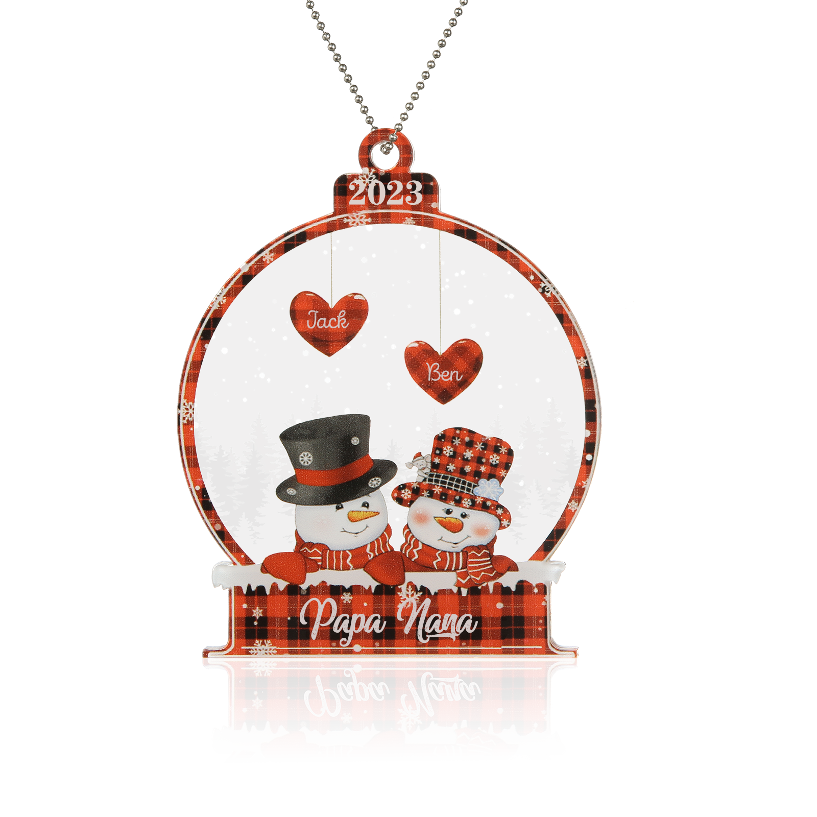 Personalised Heart Christmas Ornament - handmade