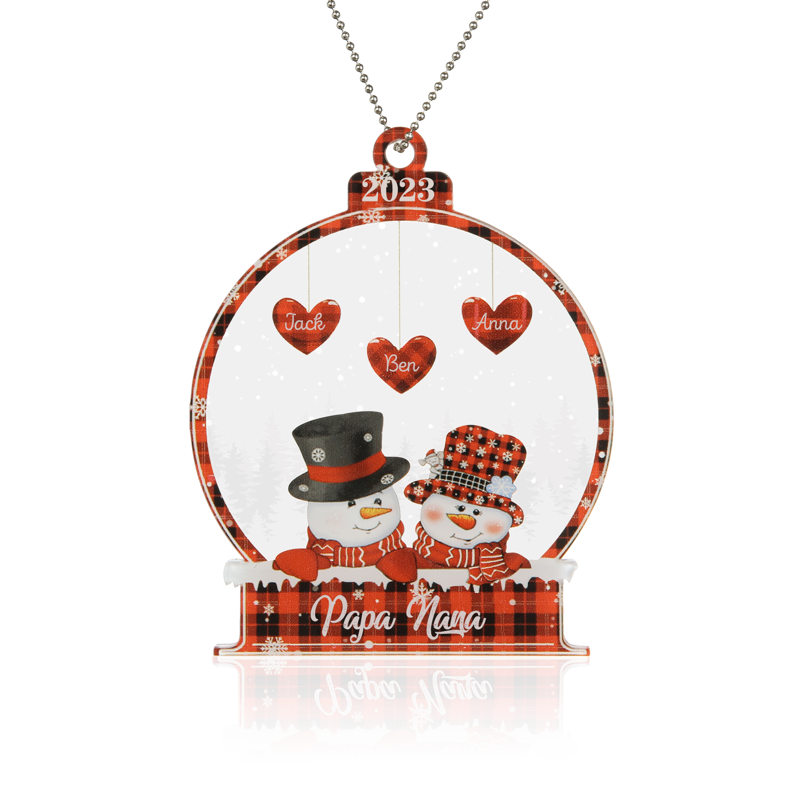 Personalised Heart Christmas Ornament - handmade