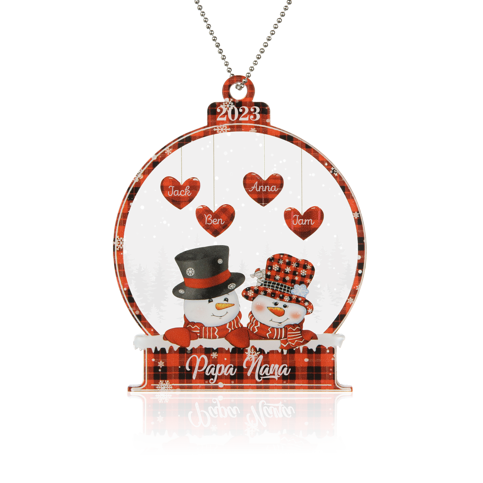 Personalised Heart Christmas Ornament - handmade