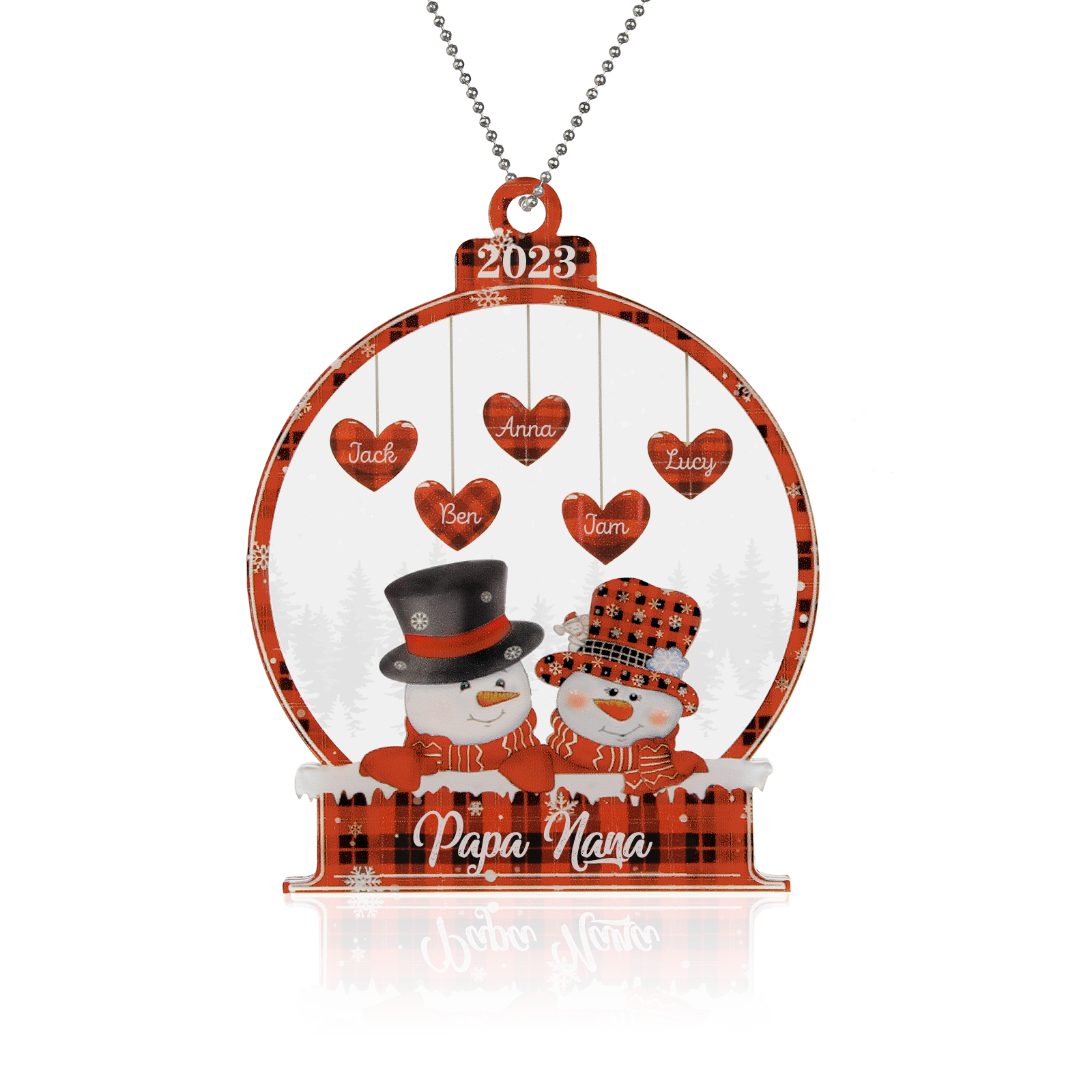 Personalised Heart Christmas Ornament - handmade
