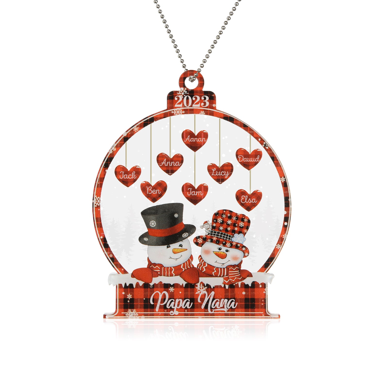 Personalised Heart Christmas Ornament - handmade