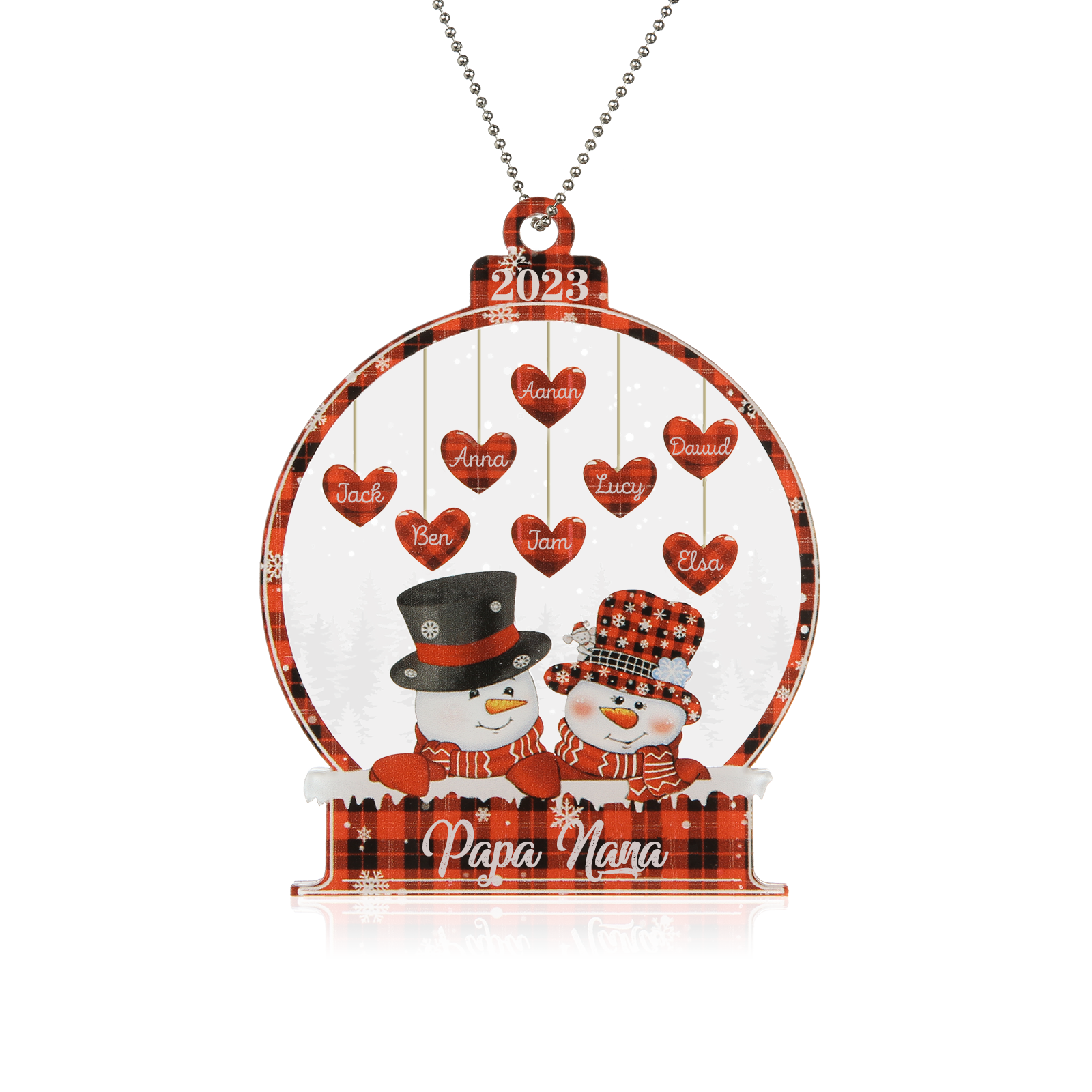 Personalised Heart Christmas Ornament - handmade