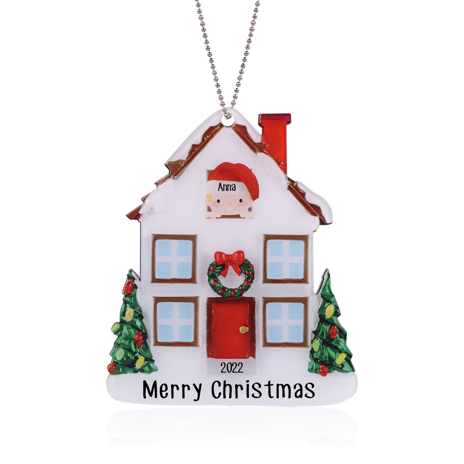 Personalised House Christmas Ornament - handmade