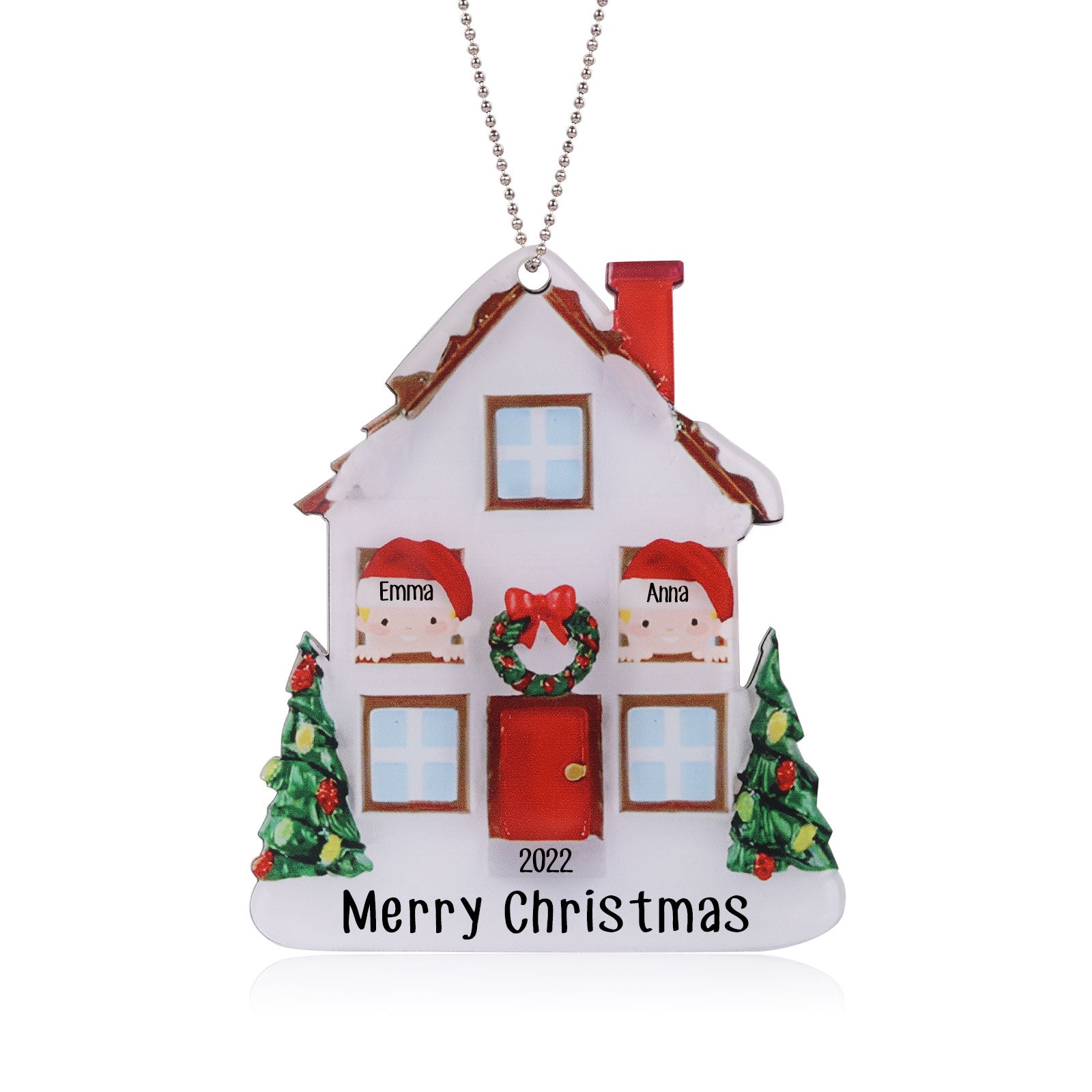 Personalised House Christmas Ornament - handmade