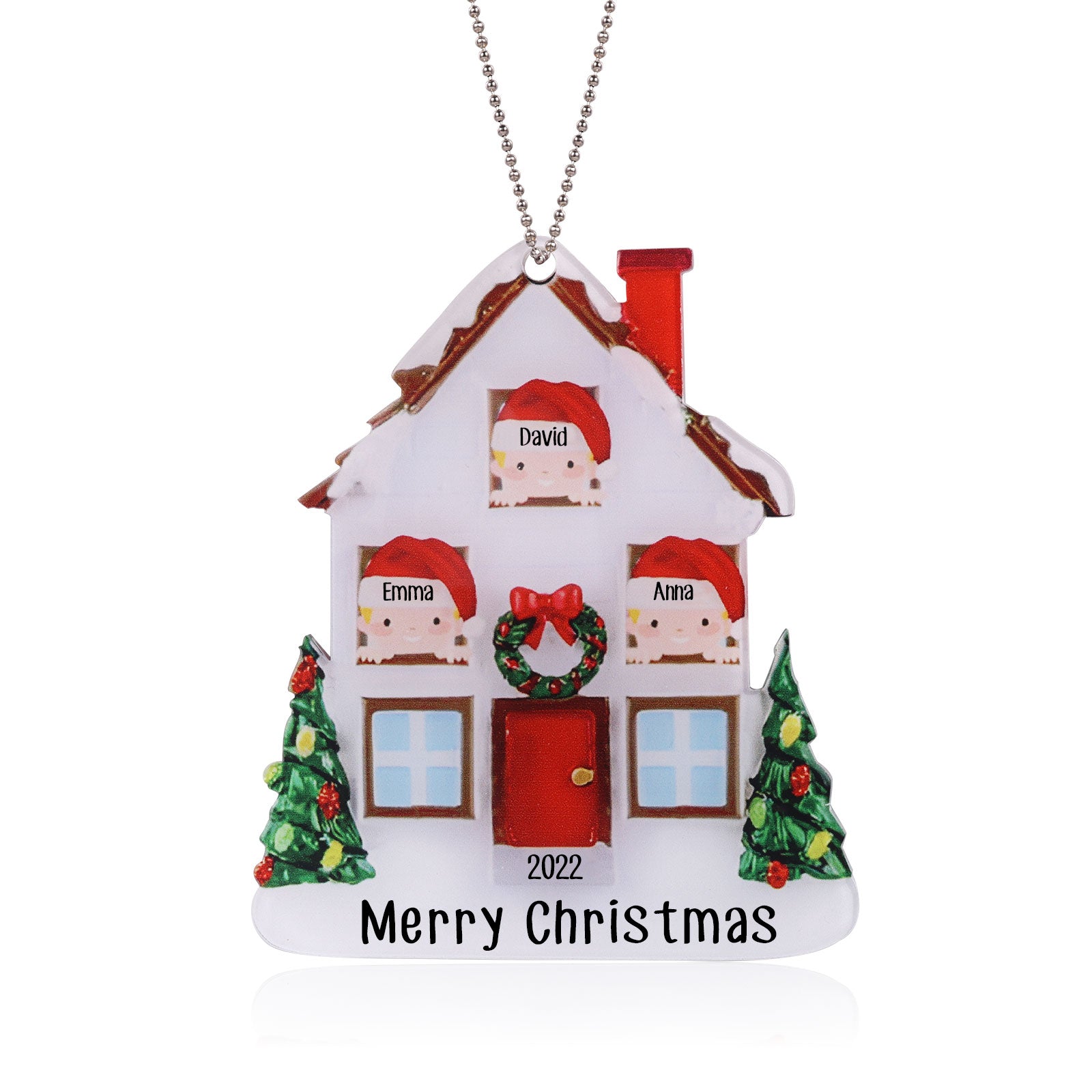 Personalised House Christmas Ornament - handmade