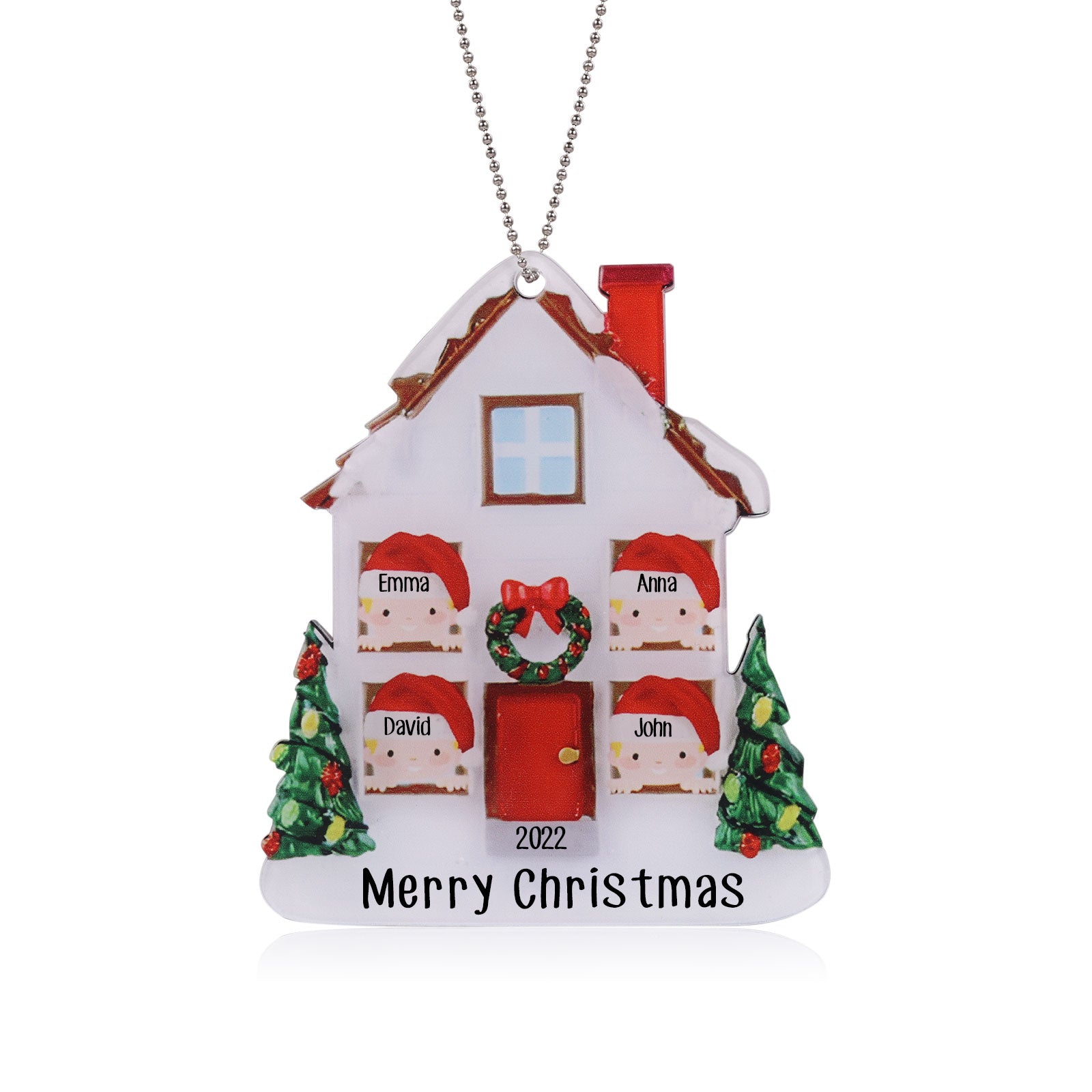 Personalised House Christmas Ornament - handmade