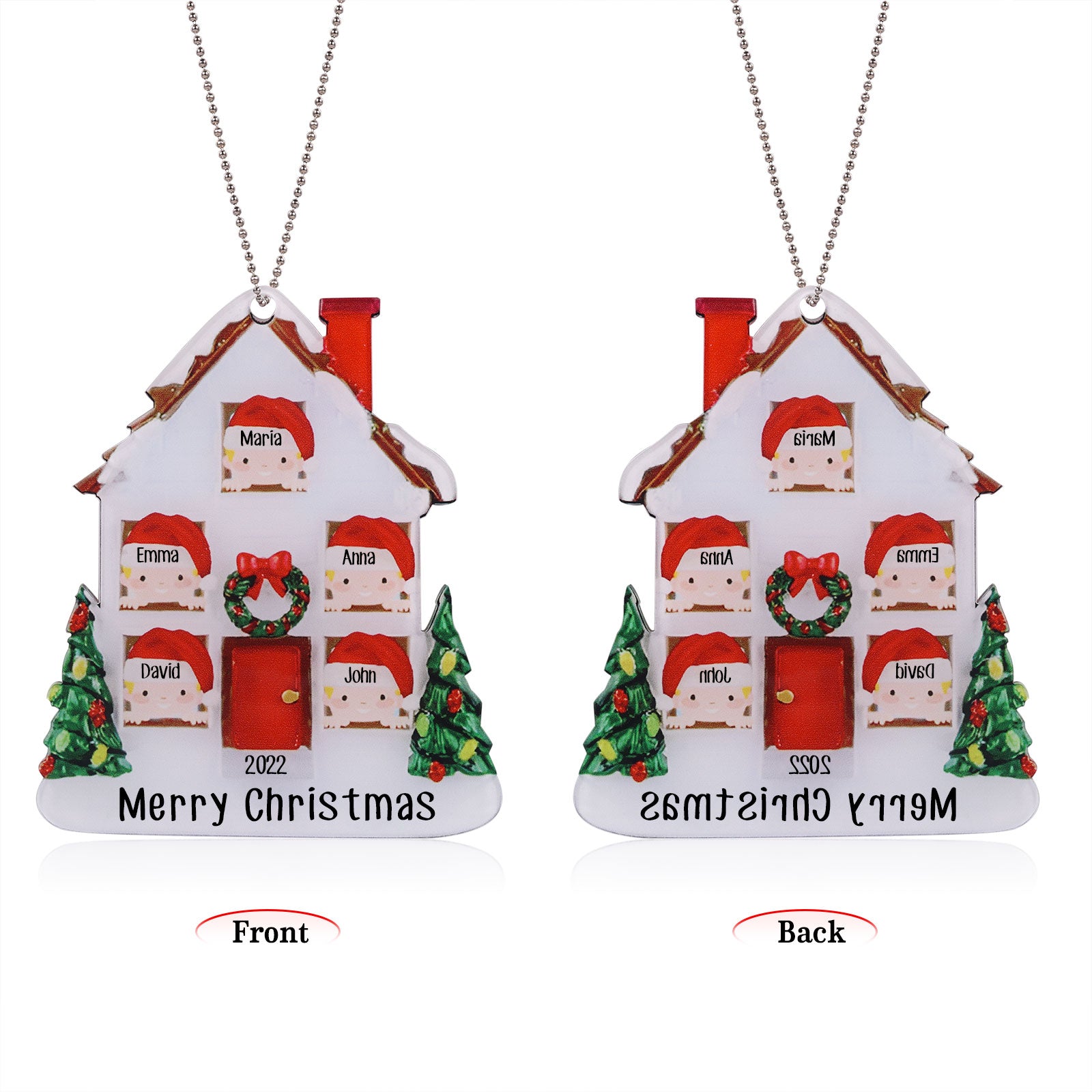 Personalised House Christmas Ornament - handmade