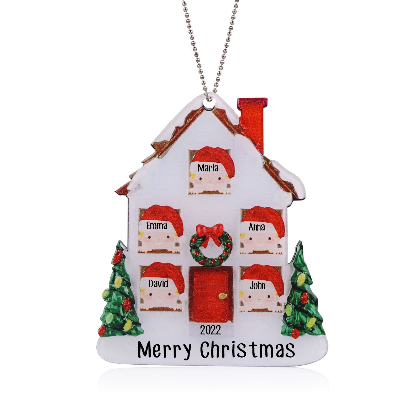 Personalised House Christmas Ornament - handmade