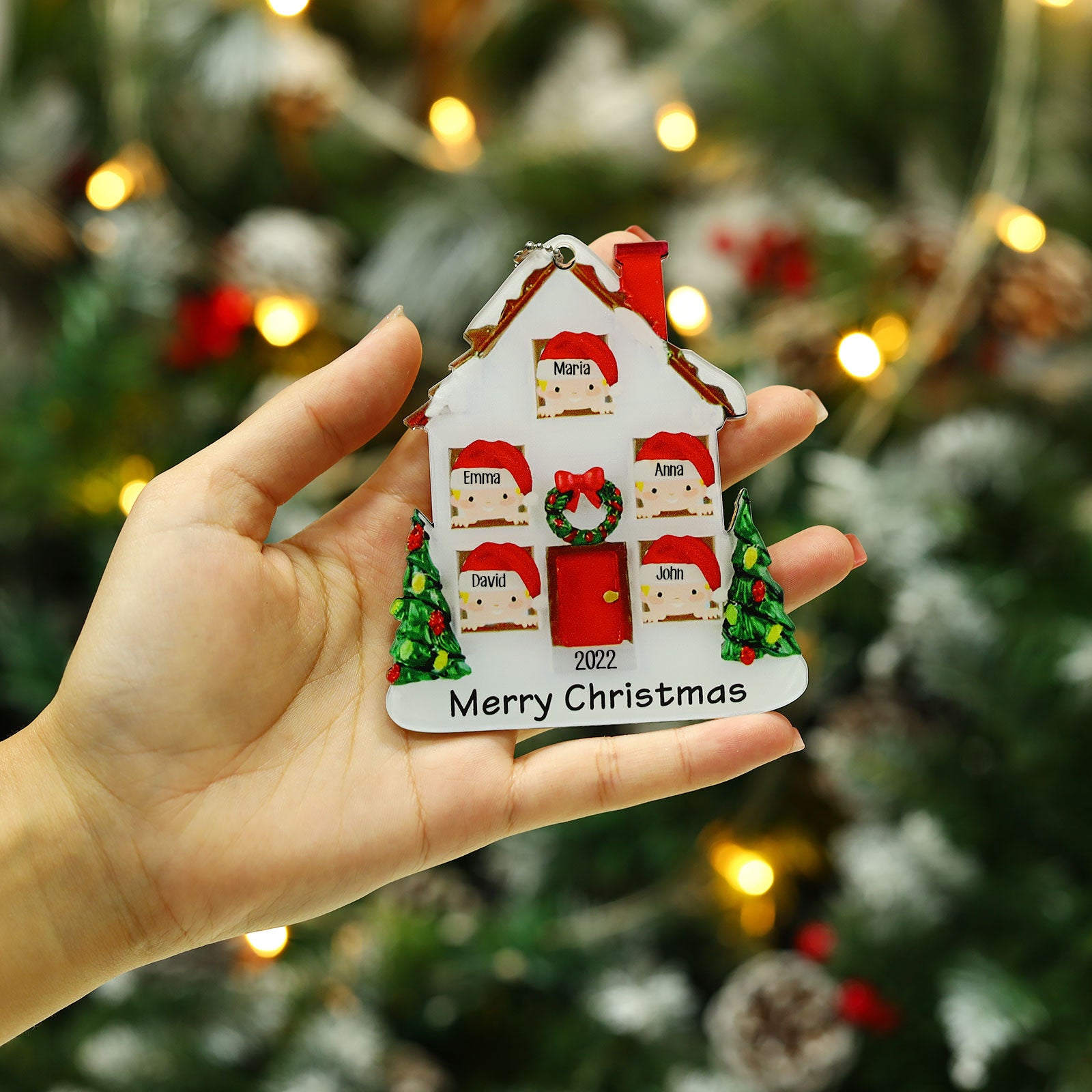 Personalised House Christmas Ornament - handmade