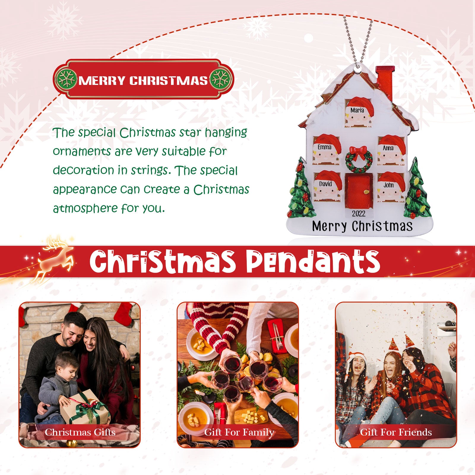 Personalised House Christmas Ornament - handmade