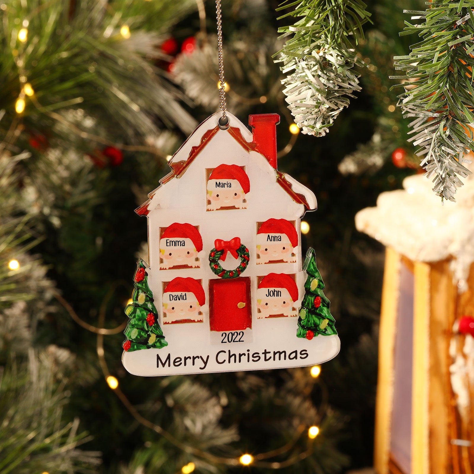 Personalised House Christmas Ornament - handmade