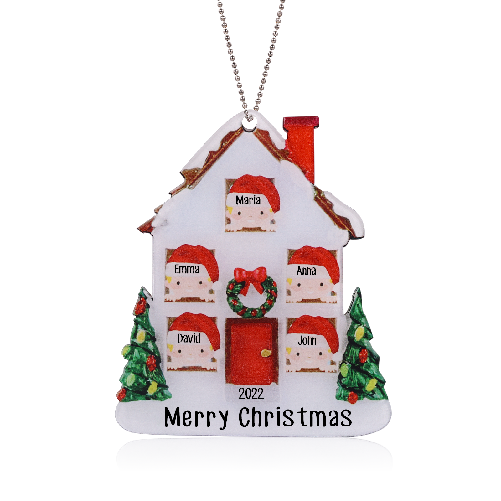 Personalised House Christmas Ornament - handmade