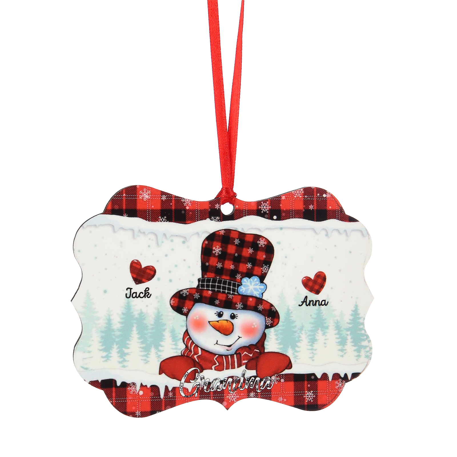 Personalised Snowman Christmas Ornament - handmade