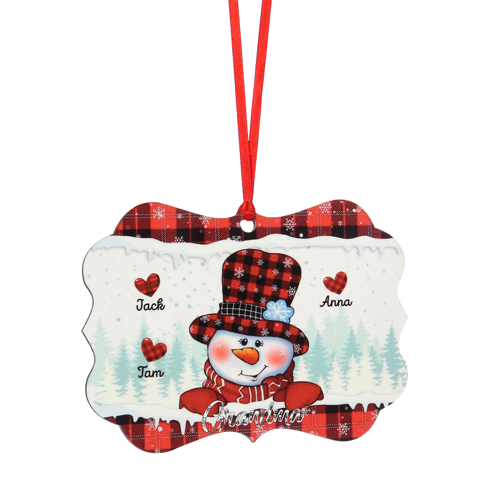 Personalised Snowman Christmas Ornament - handmade