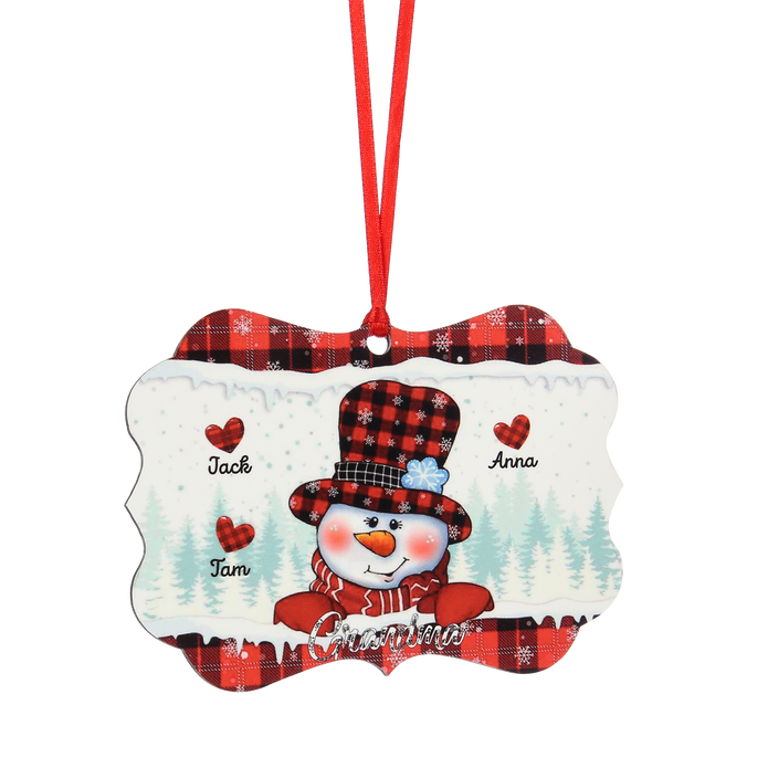 Personalised Snowman Christmas Ornament - handmade