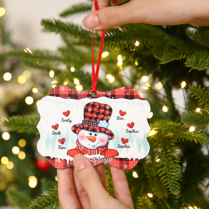 Personalised Snowman Christmas Ornament - handmade